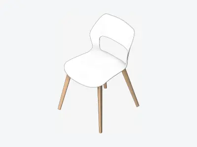 Chair - Office - Worksmart - Timber Legs Low-poly 3D model
