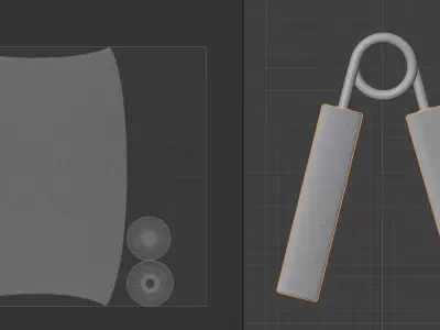 Realistic Silver Metal Hand Grip Strengthener Mockup 3D model