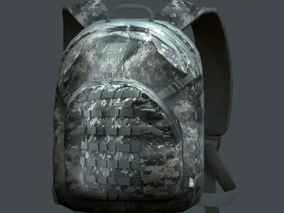 Backpack Camping Generic military human bag storqge baggage Low-poly 3D model 3