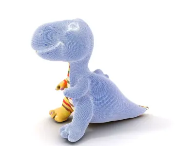 Striped Dinosaur Plush model pack Low-poly 3D model