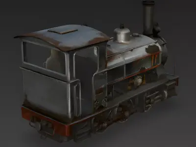Realistic Rusty Narrow Gauge Mining Locomotive 3D Model Low-poly 3D model