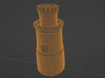 Medieval Castle Tower - Low-Poly - Game-Ready Low-poly 3D model