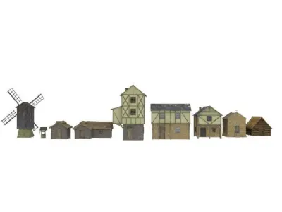 Medieval building pack Free low-poly 3D model