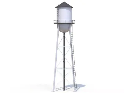 WaterTower PBR Low-poly 3D model