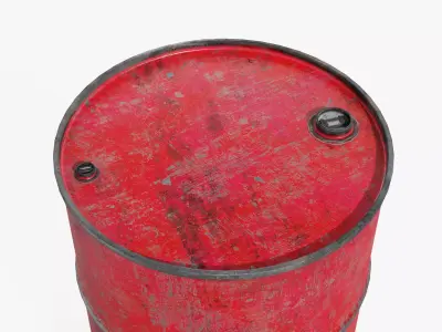 Steel Barrel - Red - Dirty 3D model
