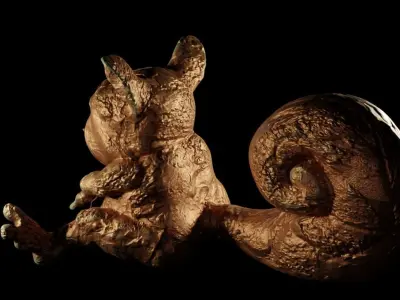 Antique Copper Statue of an Ancient Beast Low-poly 3D model purchase