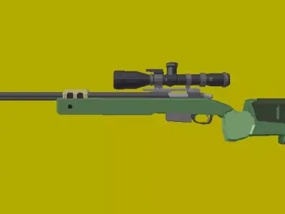 M40A5  Rifle de Francotirador Low Poly Low-poly 3D model
