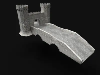 Medieval bridge Low-poly 3D model buy