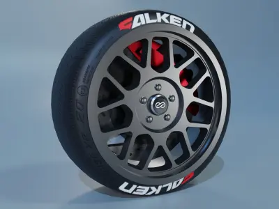 Enkei Matrix Wheel Low-poly 3D model