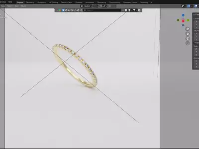 3D Model Micro Pave Ring Low-poly 3D model