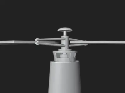 Black Modern Civilian Helicopter Low Poly 3D Model 3D model