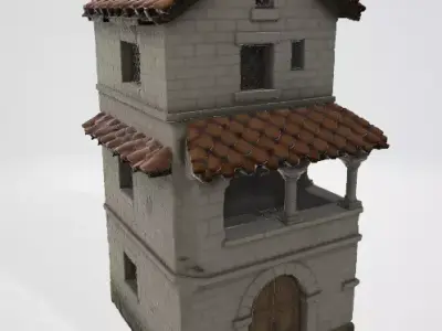 Medieval Tower House 3D model