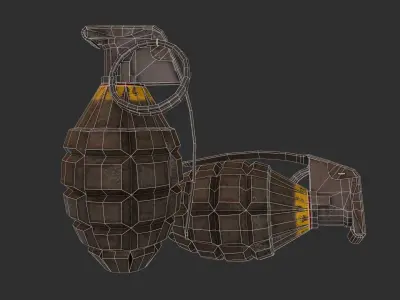 Granade grenade Low-poly 3D model