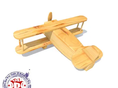wooden airplane 3D model get