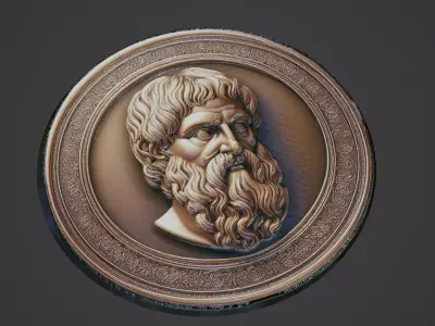 Plato Medallion 3D print model get
