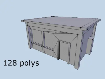 low poly town shop Low-poly 3D model