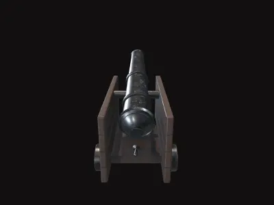 Medieval Cannon V03 New Low-poly 3D model