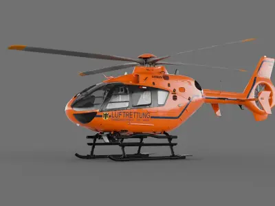 German rescue helicopter 3D model