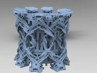 Tower of the serpent temple weaved design 3D model