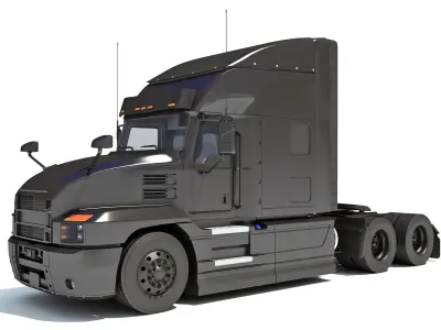 Sleeper Cab Tractor Truck 3D model