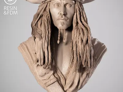 Wicked Movies Jack Sparrow Portrait Bust  3D print model