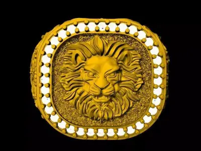 Majestic Lion RING 3D Model 3D print model
