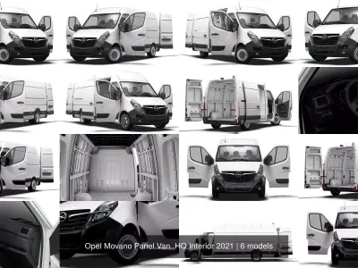 Opel Movano Panel Van HQ Interior 2021 3D Model Collection