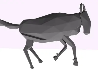 This is low poly 3d model of wild beest 3D model