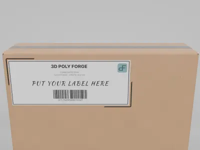 Cardboard Box R-144 - Rigged and Customizable Low-poly 3D model