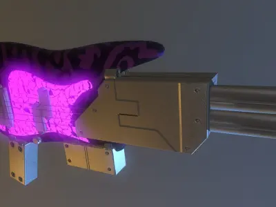 Guitar Gun Futuristic Low-poly 3D model