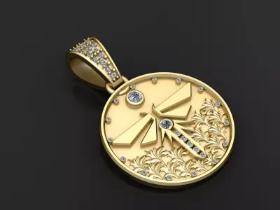 DRAGONFLY INSECT DESIGN COIN PENDANT 3D PRINTABLE MODEL 3D print model