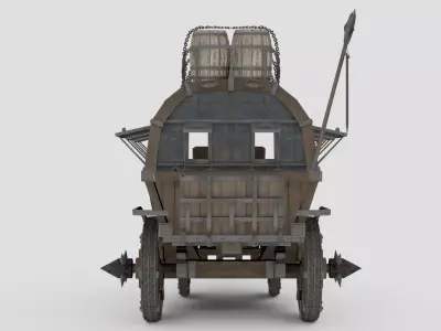 Realistic Carriage 3D Model Low-poly 3D model