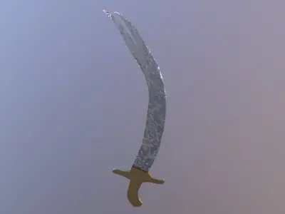  Low Poly Zulfiqar Sword Free low-poly 3D model