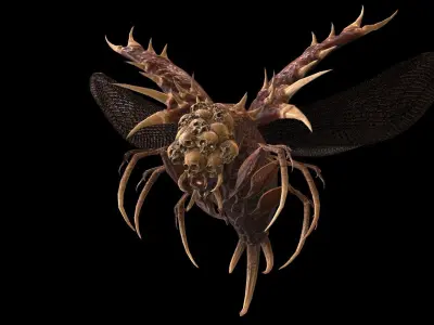 DemonBug13 bee flying Low-poly 3D model