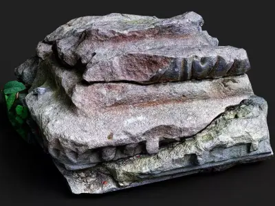 ancient greek ruins column base part PBR photogrammetry Low-poly 3D model