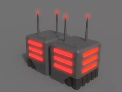 PBR Sci-Fi Building A14 Low-poly 3D model