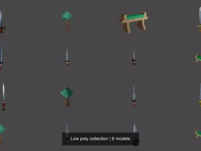Low poly collection sword 3D Model Pack