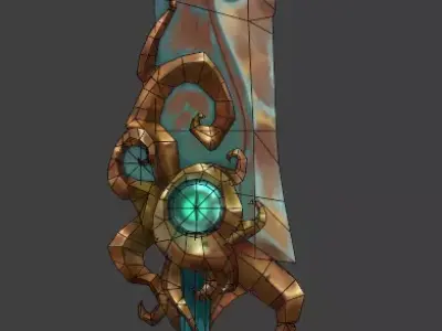  sword Low-poly 3D model