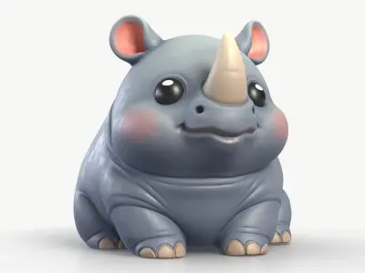 Rhinoceros Toy 1 3D model