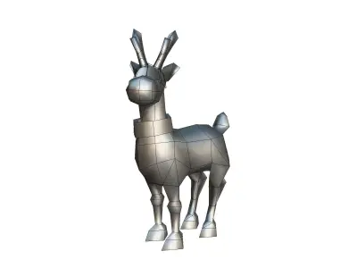 Rudolph Reindeer - Low Poly Hand Painted Low-poly 3D model