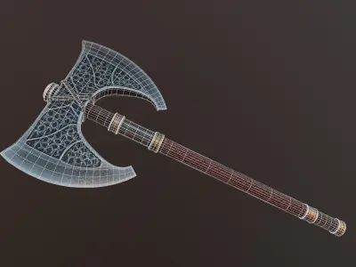 Battle Axe Low-poly 3D model purchase