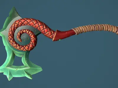 Snake axe Low-poly 3D model