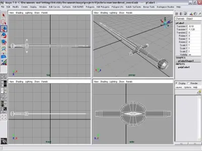 sword Low-poly 3D model 12
