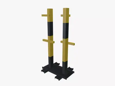 Steel Plate Storage Rack Low-poly 3D model