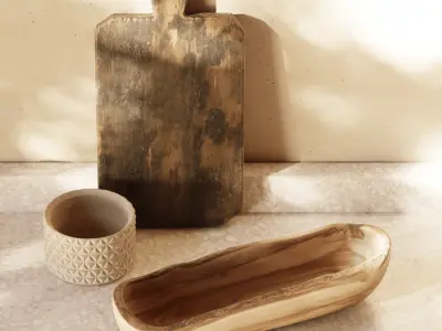 Long Live Edge Wooden Bowl Model 