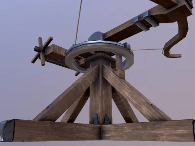 Crossbow wooden archery machine 3D model