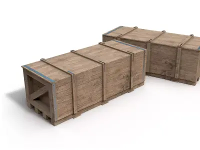 Wooden Crate 3D 3D model 11