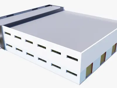warehouse and office Low-poly 3D model