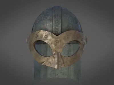 PBR viking helmet Low-poly 3D model