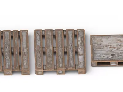 Wooden Pallet Colleciton Low-poly 3D model